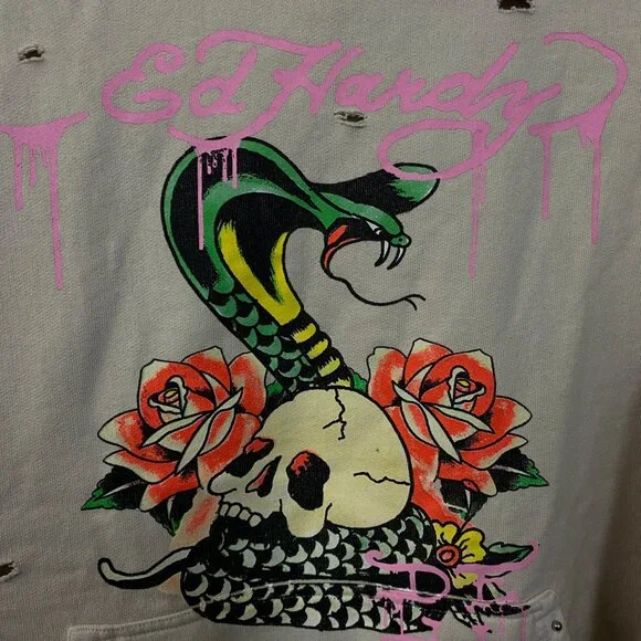 Ed Hardy UO Exclusive Snake Embellished Hoodie Small - Picture 2 of 4